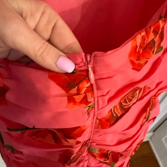 New! Sau Lee Sonia Mni Dress in Pink Rose Print 45419 - Picture 12 of 16